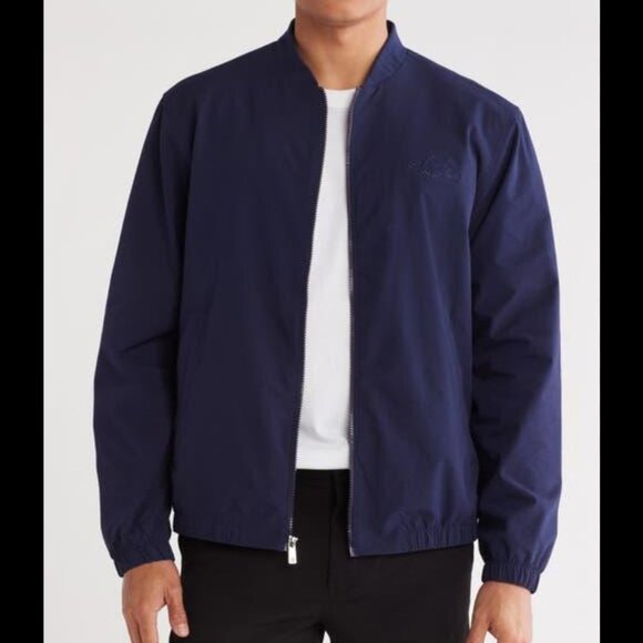 Scotch & Soda Seersucker Full Zip Jacket Navy Blue Men's Size S - Picture 1 of 12